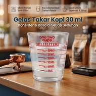 MERAH Expresso Glass Coffee Measuring Cup 30ml - MD19 Red