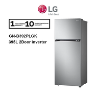 LG 395L Fridge GN-B392PLGK Top Freezer with Door Cooling 2 Door Refrigerator GNB392PLGK Inverter (Platinum Silver) Peti Sejuk
