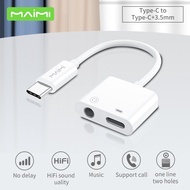 MAIMI Audio Adapter Y11 IOS TO 3.5+IOS/Y12 Type-C TO 3.5+Type-C-Charger & Music &Plug &Play