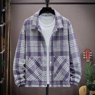 เสื้อแจ็คเก็ต แขนยาว กระดุมหน้า แฟชั่น แบบเป็นกันลม และเสื้อคลุมแบบเพิ่มความเท่ สำหรับผู้ชาย