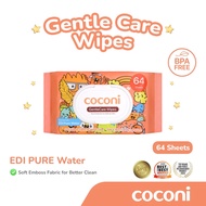 Coconi GentleCare Baby Wipes EDI Pure Water 64 Sheets | Non-Alcoholic Baby Wet Wipes