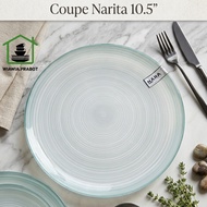 Dinner Plate Spiral Coupe Narita 10.5 inch Ceramic Flat Plate Nara