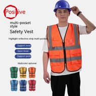 Zhengde Multi-Pocket Highlight Reflective Vest Reflective Vest Safety Reflective Vest Sanitation Ves