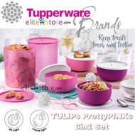 Tupperware TULIPs PrettyPINKs 6in1 Set: 4Bowls 1.3L One Touch Canister 4.3L