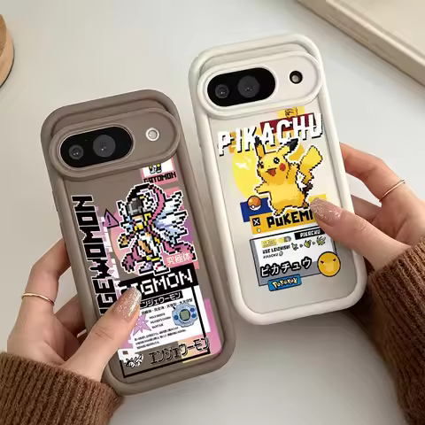 P-Pokemons M-Mewtwos Cartoon For Google Pixel 10 9 8A 8 7 7A Pro XL 5G Eye Ladder Soft Silicon Shock