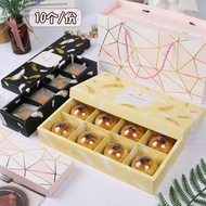 ST-🌊4Grid8Grain Bronzing Egg Yolk Crisp Packing Box80Ke Mid-Autumn Festival Moon Cake Box Handmade Gift Box Daifuku Baki