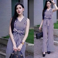VV.Collection Jamsuit Vivi Shu Bahan katun Salur Fit to L+ / Jumpsuit Korea / Jamsuit / Jampsuit Bag