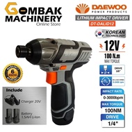 DAEWOO DALID12 12V Cordless Impact Driver C/W 2pcs 1.5Ah batteries & 1pc Charger - 6 Months Warranty
