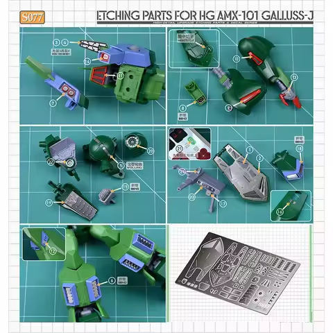 MADWORKS S77 High Precision Metal Etching Parts for HG 1/144 AMX-101 Karls-J Photo-Etched Detail-Up 