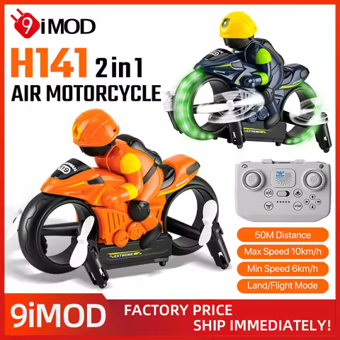 New H141 Air Motorcycle 2IN1 10km/h Voice Feature 7-Colors 2IN1 Land And Air Motorcycle