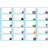 Blox fruit notebook labels 60 different labels / Blox fruit game notebook labels