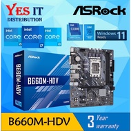 ASROCK B660M-HDV LGA1700 mATX MOTHERBOARD + INTEL 12th Gen Processor ( I3-12100 / I5-12400/12500/126