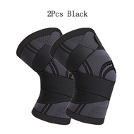 2Pcs Sports Kneepad Men Pressurized Elastic Knee Pads Support Fitness Gear Basketball Volleyball Soccer Brace Protector