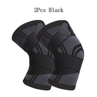 2Pcs Sports Kneepad Men Pressurized Elastic Knee Pads Support Fitness Gear Basketball Volleyball Soc