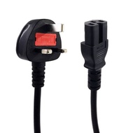 UK BS16 Plug to IEC20 C15 Power Cable Kettle Lead With F