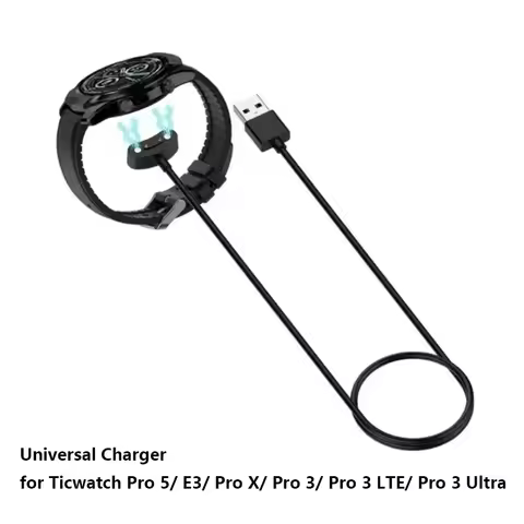 USB Charging Cable Magnetic Charger For Ticwatch Pro 5 / Pro X / Pro 3 Ultra GPS / Pro 3 GPS / E3 Re