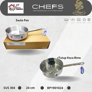 BIMA CHEFS SAUTE PAN SUS304 24CM 3PLY STAINLESS BP1901024
