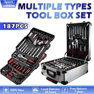 REAIM Tool  Box Set 187PCS Heavy Duty Socket Wrench Hand Tools Box For Home Car Motor Repair