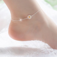 s925 Silver Gold Chrysanthemum Anklet Temperament Versatile E28