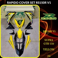 RAPIDO COVER SET RS150R/RS150 V1 SUPRA GTR-150 (2) YELLOW (STICKER TANAM/AIRBRUSH) COVERSET