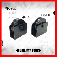 WILMER Roda Pagar 4 Inch Gerbang Besi Model U & V 100 mm - Pintu Pager Kastor Troli Double Bearing C