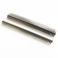 5pcs Gold Plated 2.54mm 3x40 120 Pin Right Angle Straight Male Pin Header Strip Connector Three Rows