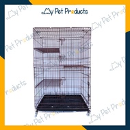6233# JENIS BARU PREMIUM CAT CAGE / SANGKAR KUCING [SIZE MEDIUM 3 LEVEL WITH 3 DOOR] 36"(L) X 23"(W)