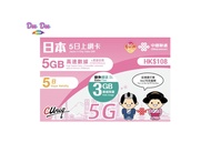 🚚包平郵 中國聯通 日本5日上網卡 8GB高速後 + 256K限速 5G/4G 無限數據 日本上網卡 日本數據卡 日本sim卡 日本卡 5G 日本電話卡 旅行數據卡 無需實名登記 即插即用 無需設定 