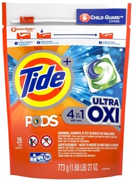 Tide Pods Ultra Oxi Liquid Laundry Detergent Pacs 26 Count