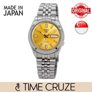 [Time Cruze] Seiko 5 Automatic SNKF69J Japan Made Gold Tone Pattern Dial Jubilee Strap Men Watch SNKF69J1 SNKF69