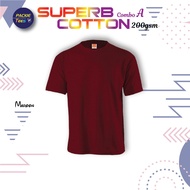 MAROON CT7106 100% SUPERB VERY THICK COTTON ROUND NECK SHORT SLEEVE PLAIN TSHIRT UNISEX MENWEAR KEME
