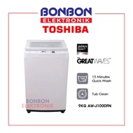 Toshiba Mesin Cuci Top Loading 9Kg Aw-J1000Fn / Awj1000Fn