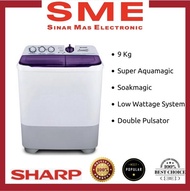 Mesin cuci Sharp 2 tabung 9 Kg