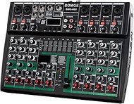 BOMGE Professional Audio Mixer Sound Board Console Desk System- Interface 8 Channel USB Bluetooth MP