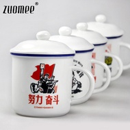 Ceramic Cup mug Cup with cover creative gift classic retro faux enamel mug ceramic mug