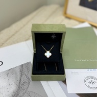 【全套有卡🩷】VCA 中號白花四葉草項鍊18K金