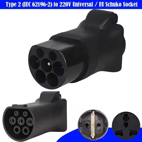 Type2 EV V2L Discharger Adapter to 220V Universal Socket EU Schuko Socket Electric Car Discharger Co