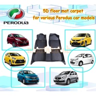 5D Floor Mat Carpet Perodua Axia 2023 / Viva / Myvi / Alza 2022 / Aruz / Bezza / Kancil / Ativa / Ke