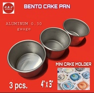 BENTO CAKE PAN MINI CAKE MOLDER (3PCS ) HIGH QUALITY HEAVY DUTY