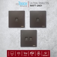 Retouch Ultra Rimless Data Cat5e, Cat6, Tel, 2G Data & Tel, 2G Cat5e & Cat6 [GREY] Sirim Suruhanjaya