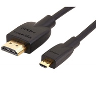 4K MicroHDMI Cable 2.0 2160P Projector Monitor Camera Gold Plated Amazonbasics 1.8Meter