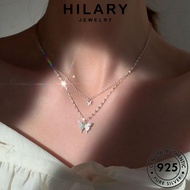 HILARY JEWELRY Double 純銀項鏈 Original Necklace Leher Silver Accessories 925 Perempuan Perak Women Pendant Butterfly Chain Rantai Korean Sterling For N935