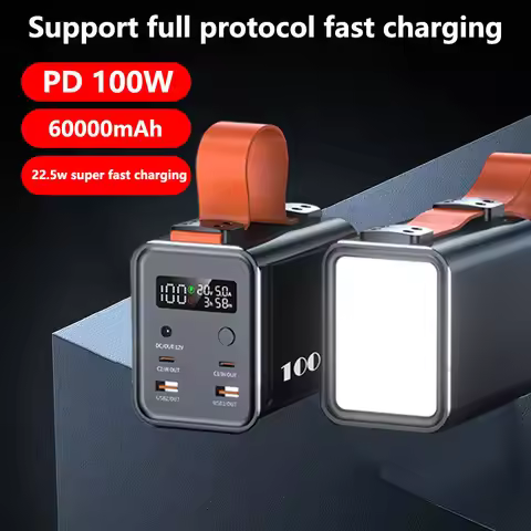PD 100W 60000mAh 30000mAh Power Bank Station Outdoor Energy Portable Power Bank Solar Generator For