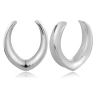 Casvort 2 PCS Hypoallergenic 316 Stainless Steel 0G-1" Valar Saddle Hangers Plugs Elegant Abalone Sa