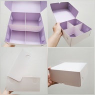 12Pcs Mini Chiffon Box 4-Section Cake Box Cake Box Packaging Box Hampers Box Size 20x20x8.5 cm