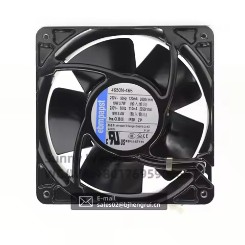 ebmpapst 4650N-465 230V 18W 12038 AC 12cm 94.2CFM Cabinet Chassis Sleeve Bearing Metal Axial Cooling