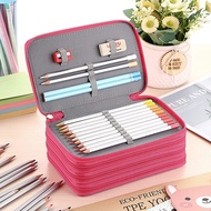 Large Capacity Zippered Pencil Case With 72 Holes Flat Color Four Layer Handbag Smiggle Cute Stationery Organizer