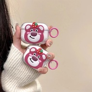 Cute Strawberry Bear AirPods Case for AirPods 1/2 AirPod Pro 2  AirPod 3 with Metal Buckle