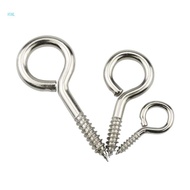 Vonl 20 Pieces M3/M4/M5 Stainless Steel Eye Screws Hooks Self-tapping Screws Hooks Ring Metal Cup Hooks Screw-in Hanger