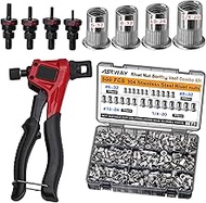 ASE Stainless Steel Rivet Nut Tool Kit, 500PCS (1/4-20,10-24,8-32,6-32) inch Rivet Nut, Suitable for
